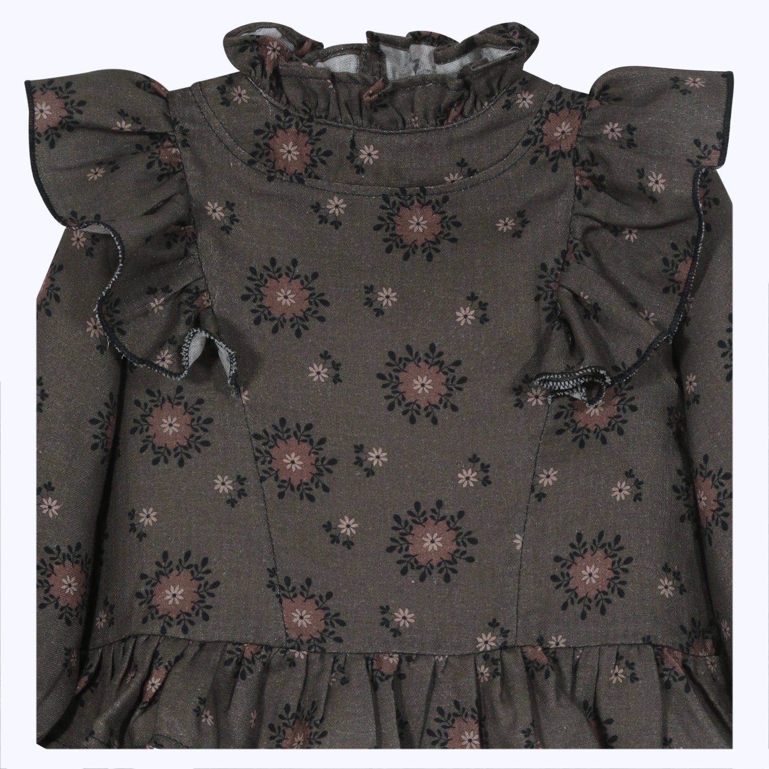 Blusa niña cuello alto floral