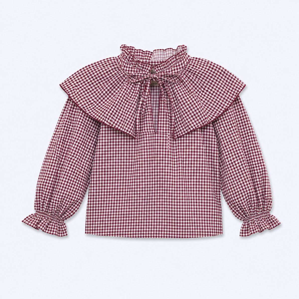 Blusa niña Vichy burdeo