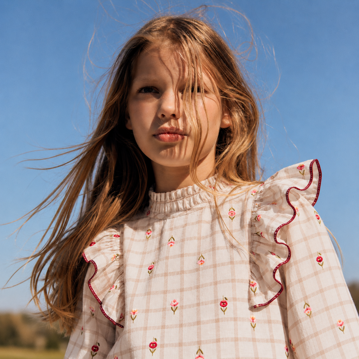 Blusa Niña vuelos rosas