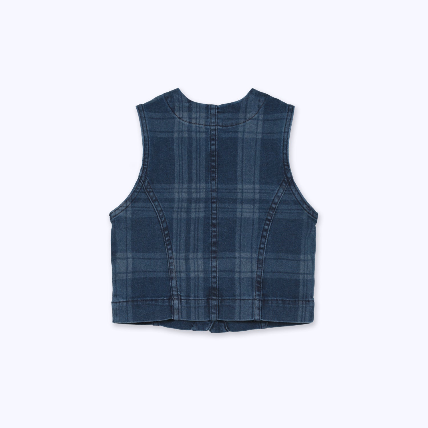 Gillette cuadrille fondo denim oscuro