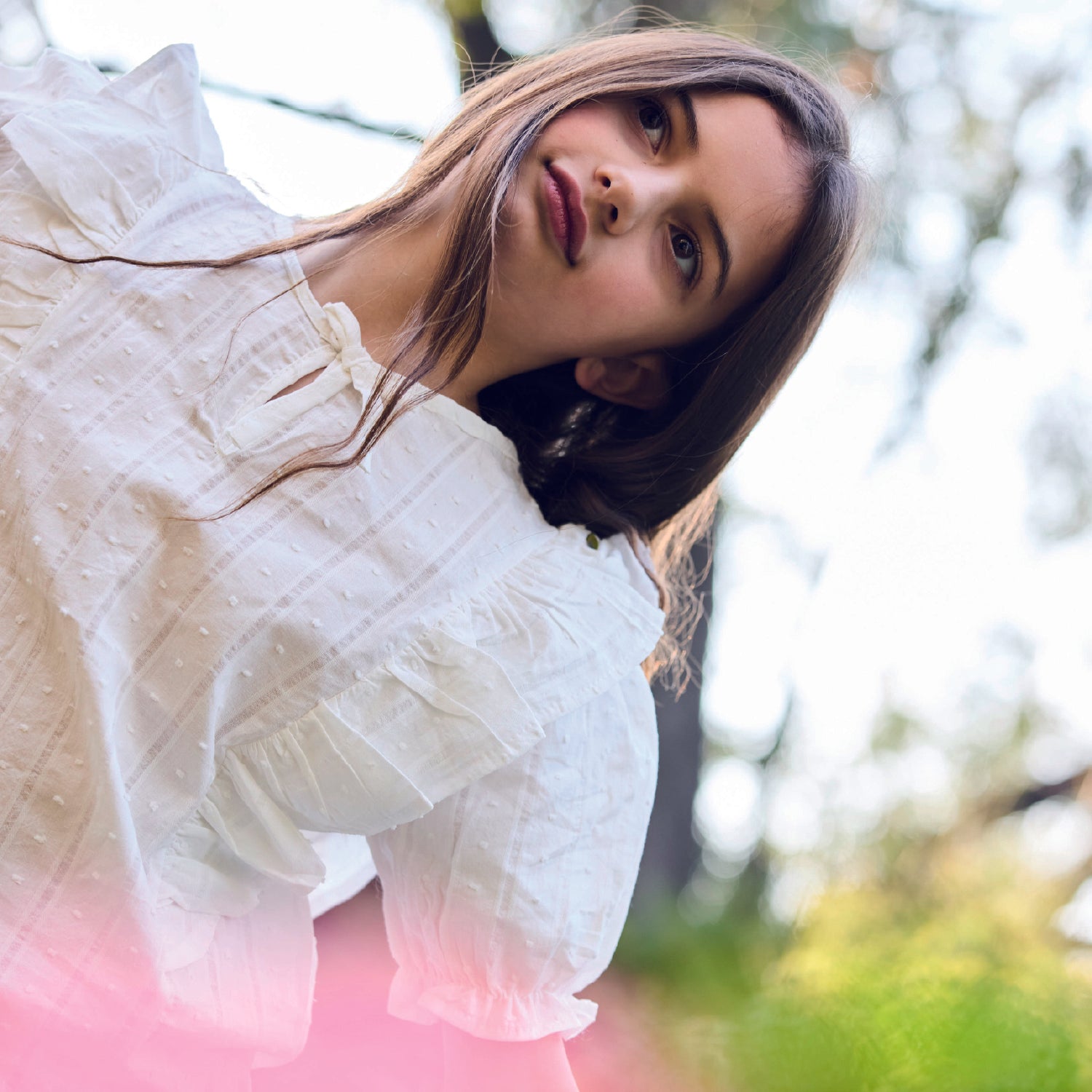 Blusa vuelos blanca