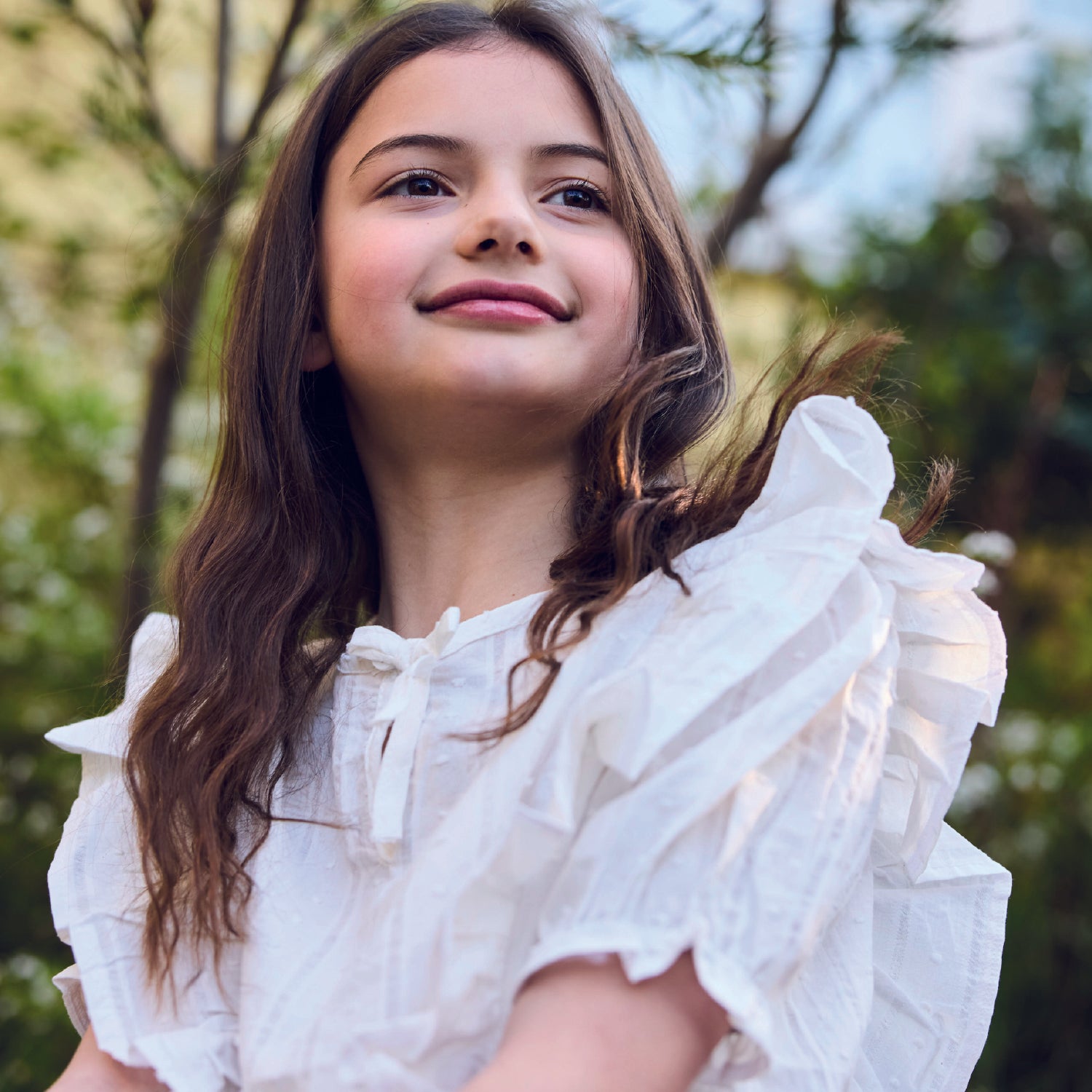 Blusa vuelos blanca