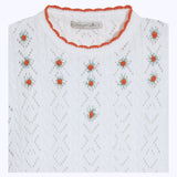 Polera Tejida Manga corta Flor
