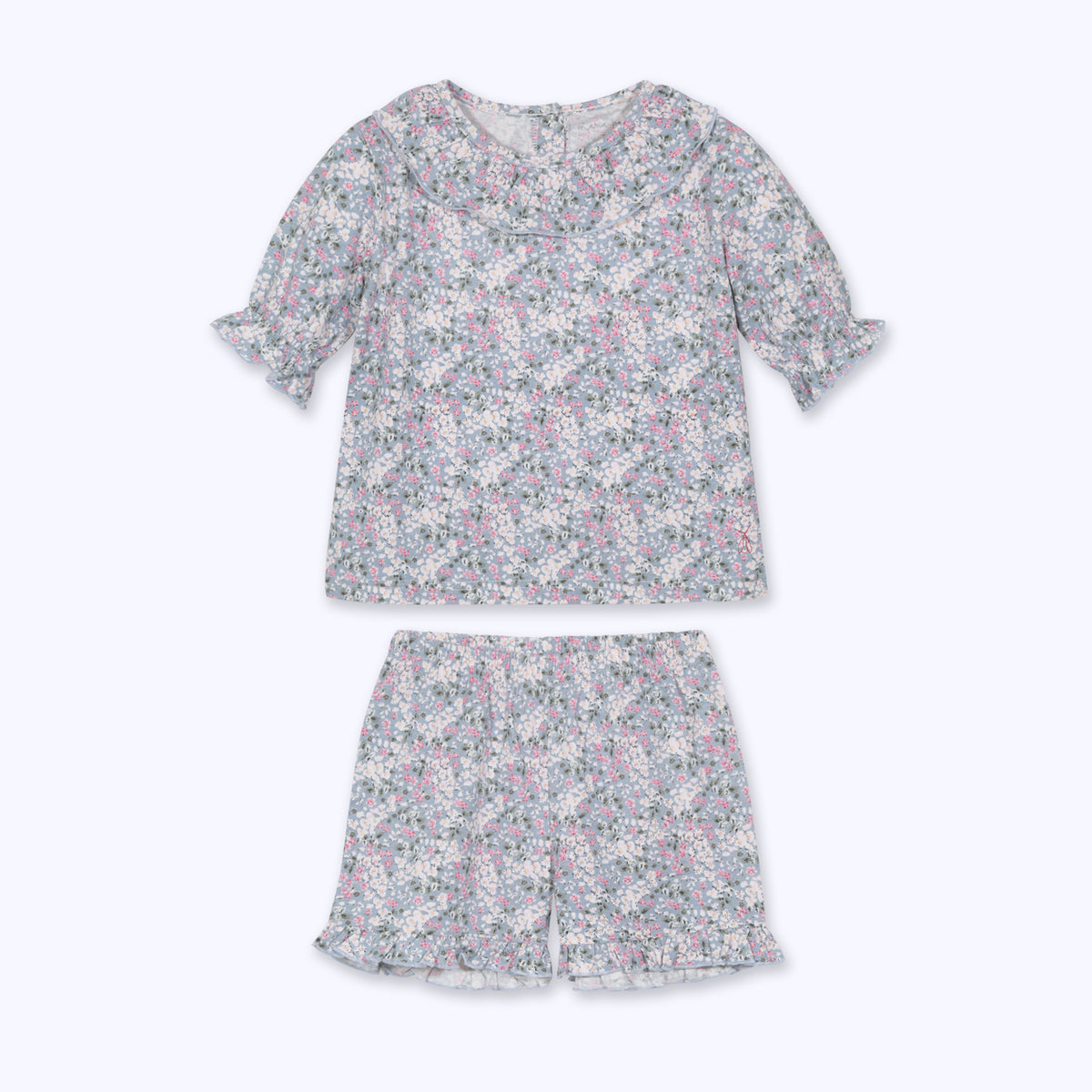 Pijama cuello celeste