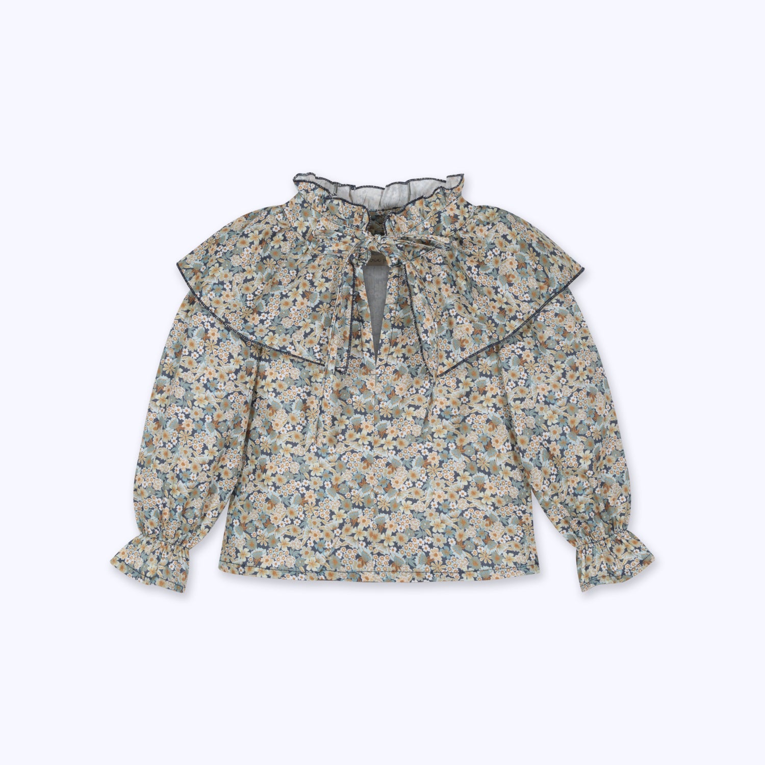 Blusa babero floral beige