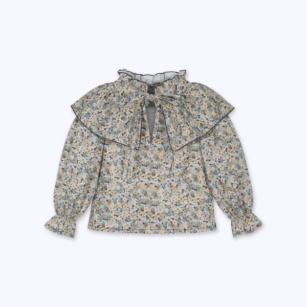 Blusa babero floral beige