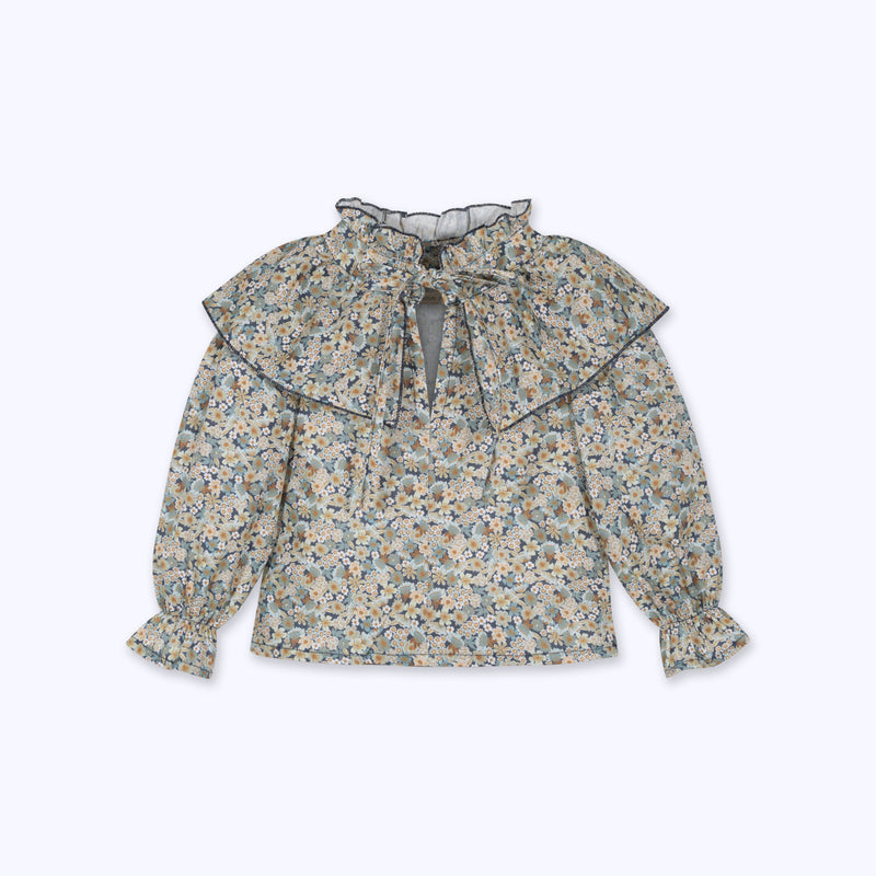 Blusa babero floral beige