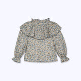Blusa babero floral beige
