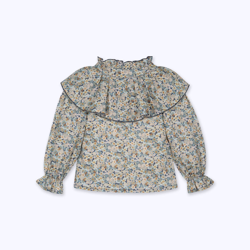 Blusa babero floral beige