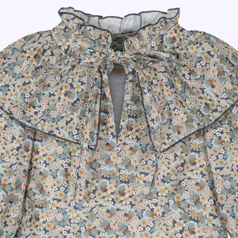 Blusa babero floral beige