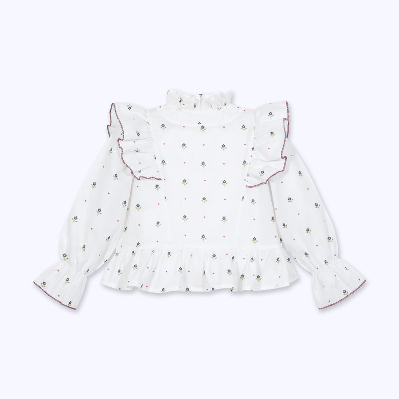 Blusa cuello romantico