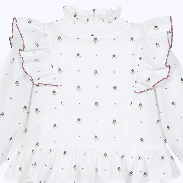 Blusa cuello romantico