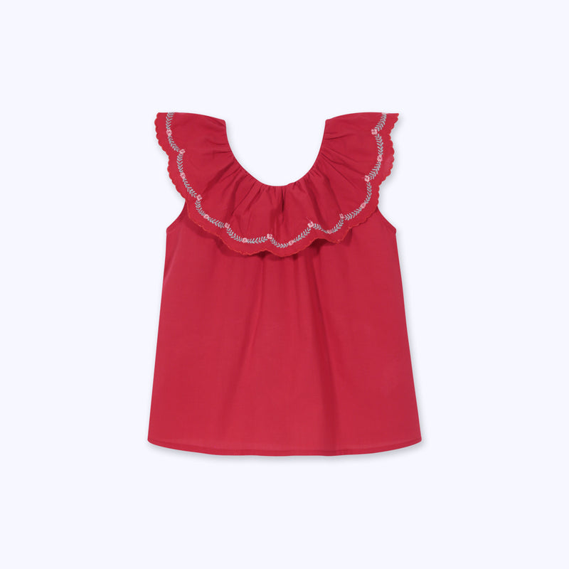 BLUSA LUNA BORDADA ROJA