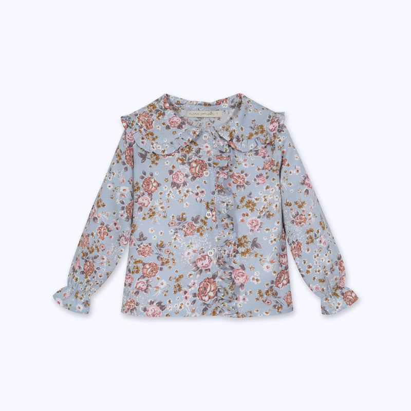 Blusa Maria celeste suave