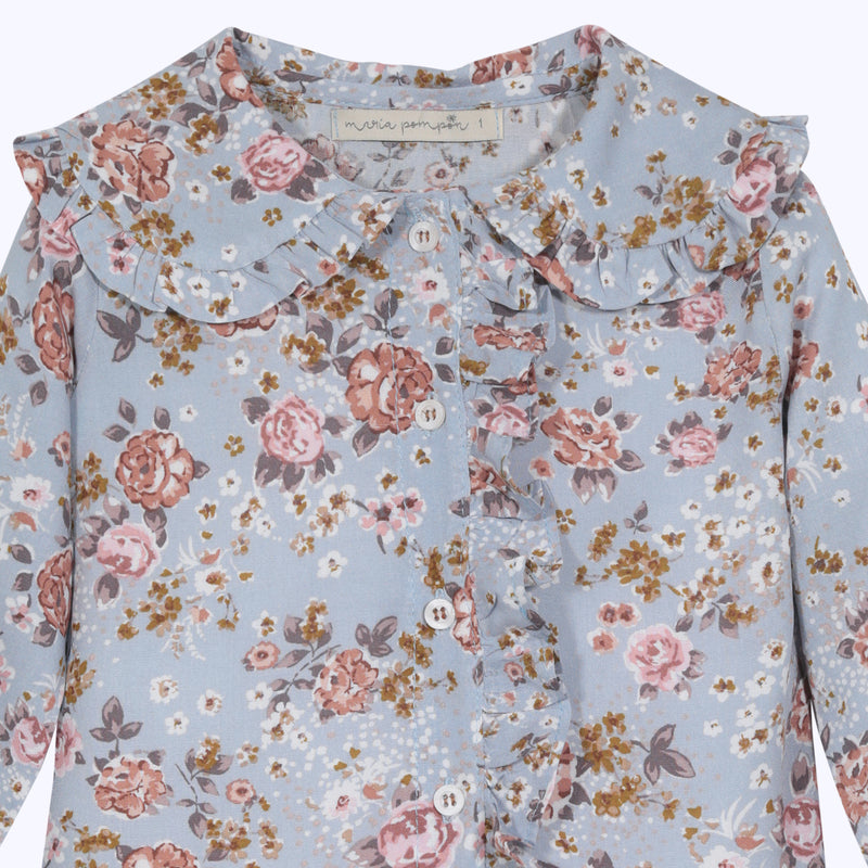 Blusa Maria celeste suave