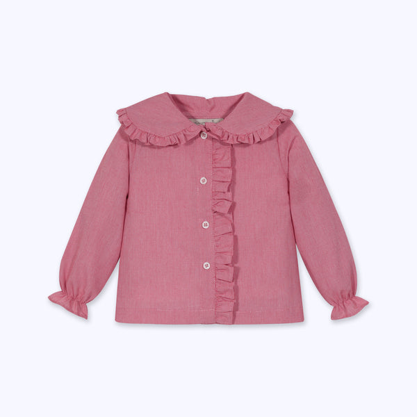Blusa Maria roja mini cuadrille