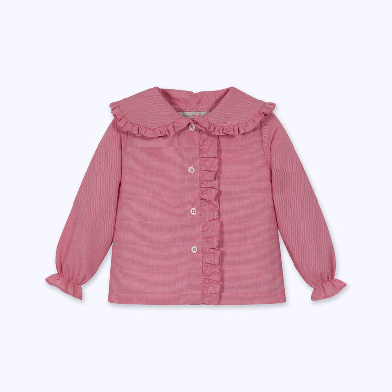 Blusa Maria roja mini cuadrille
