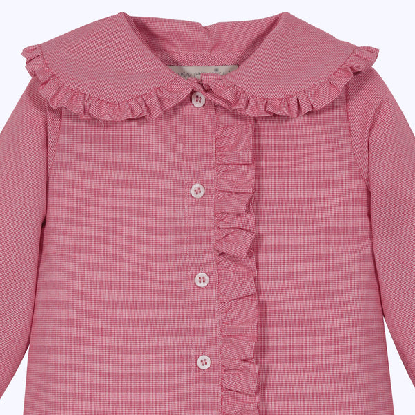 Blusa Maria roja mini cuadrille