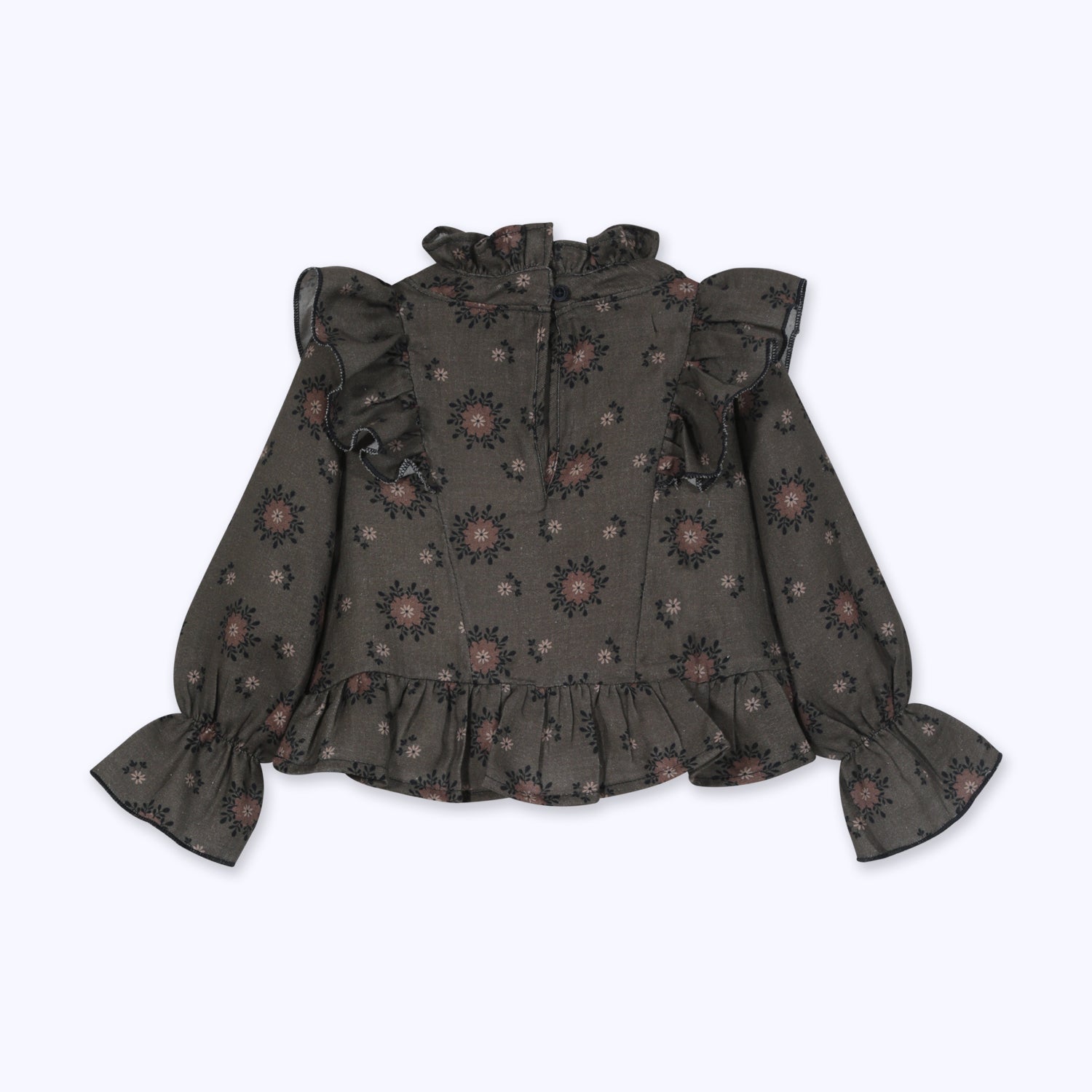 Blusa niña cuello alto floral