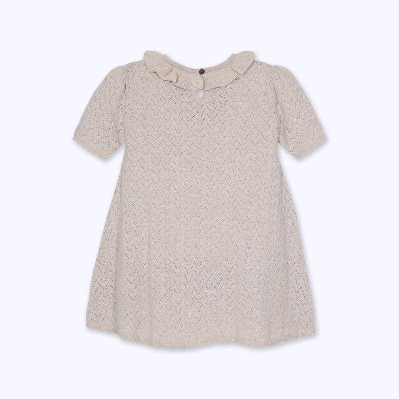 Vestido calado beige