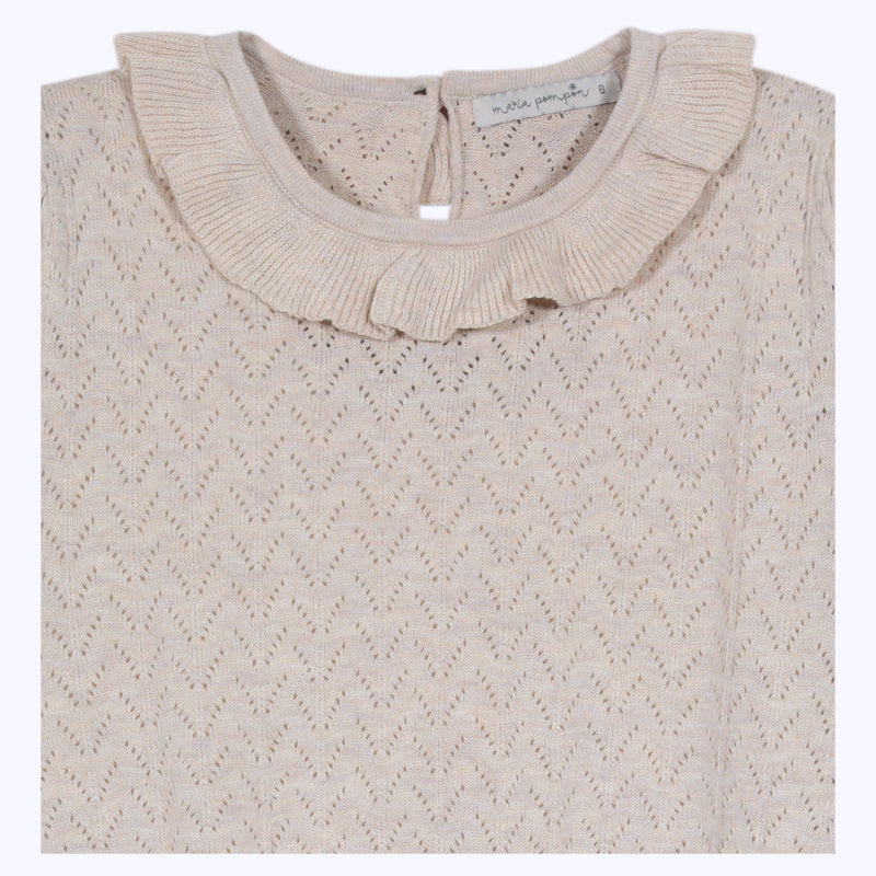 Vestido calado beige