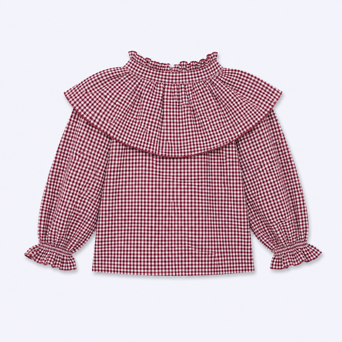 Blusa niña Vichy burdeo