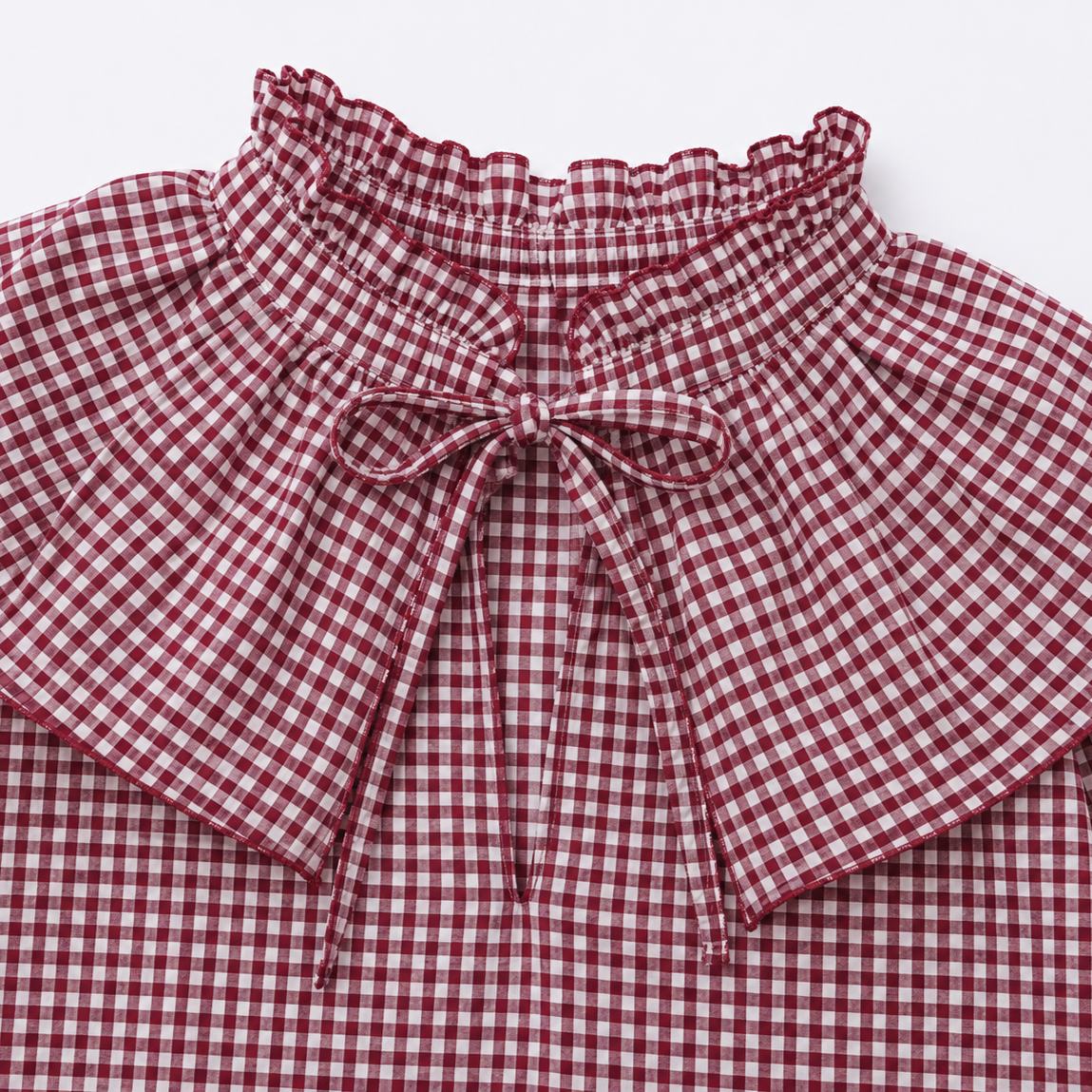 Blusa niña Vichy burdeo