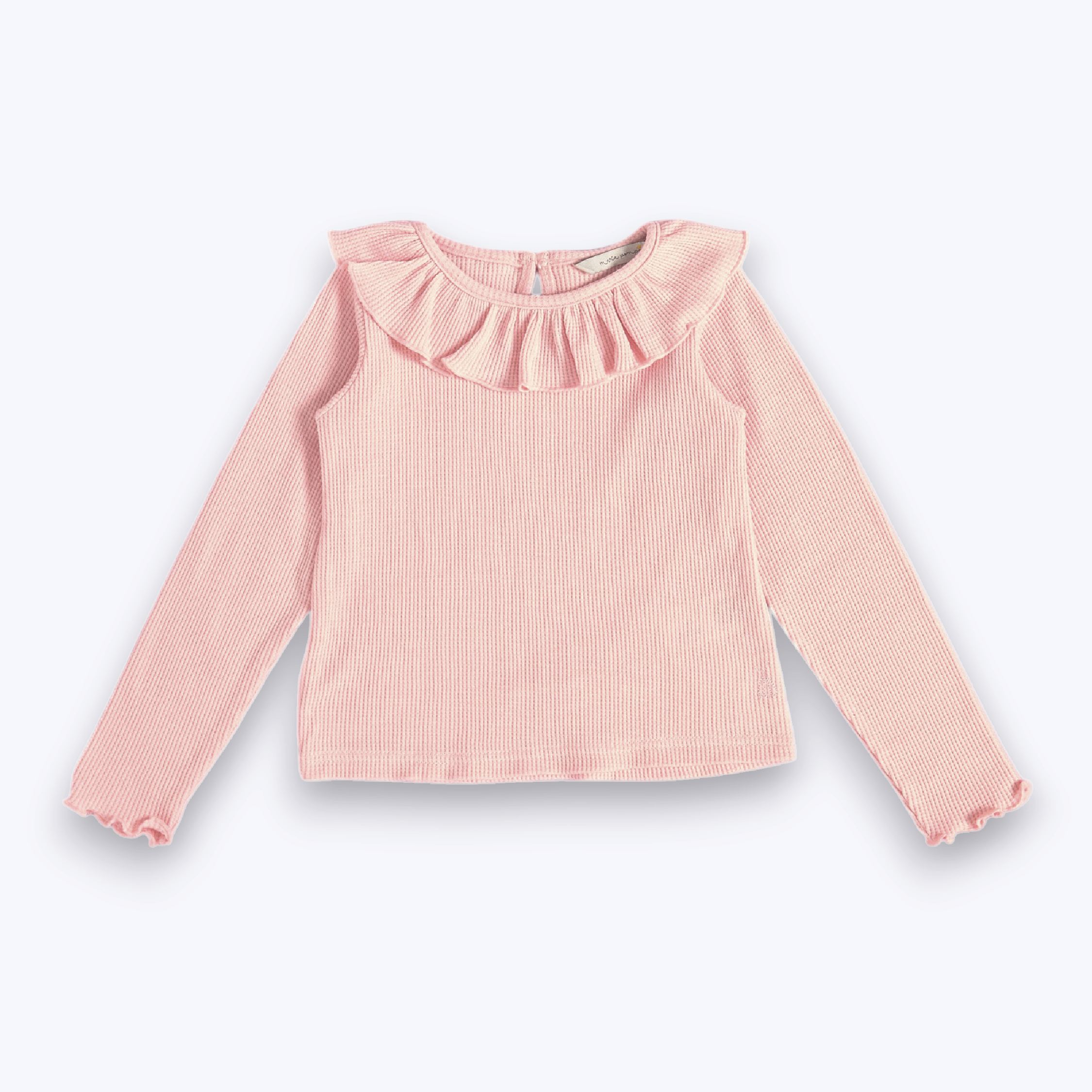 Polera cuello vuelo rosada