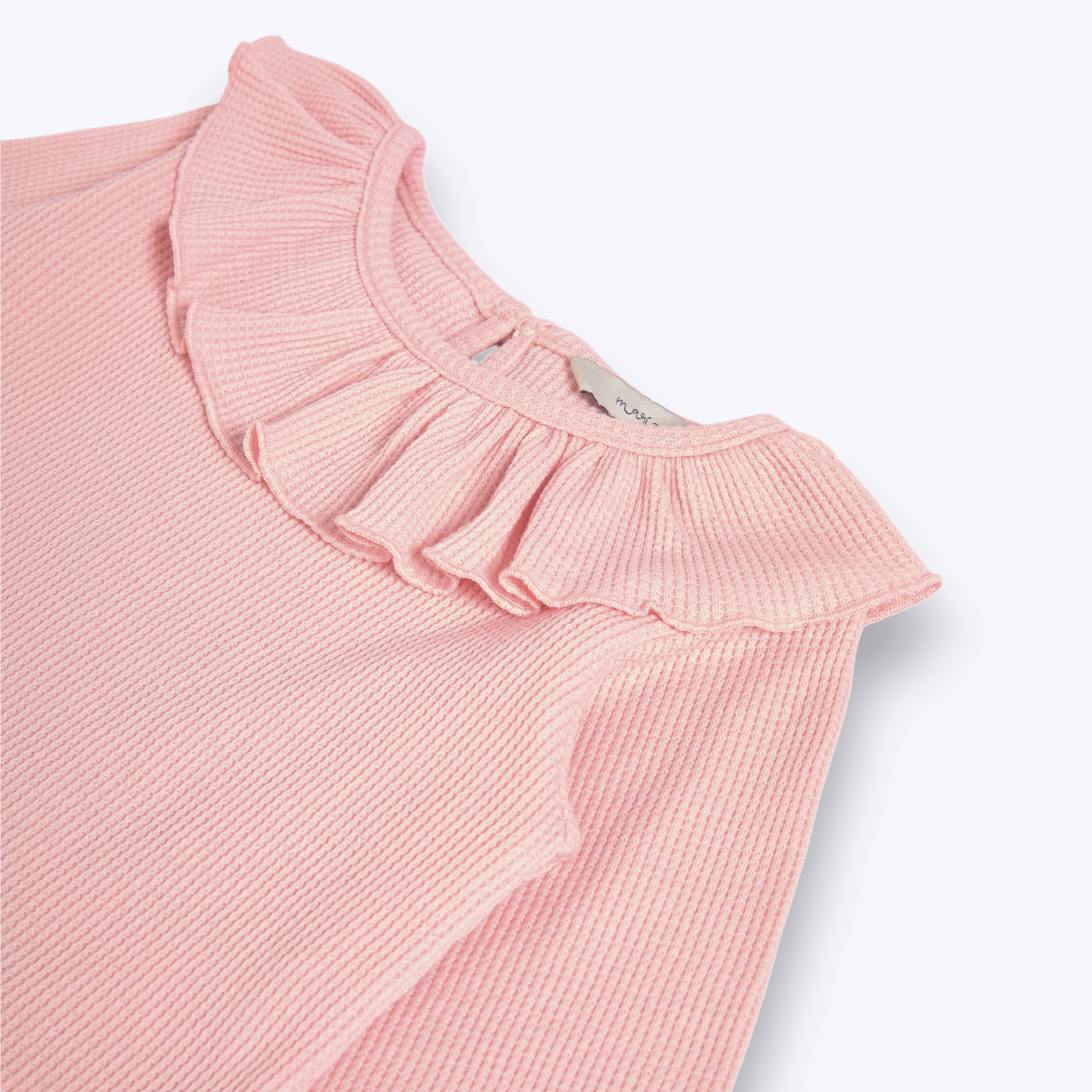 Polera cuello vuelo rosada