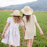Vestido calado beige