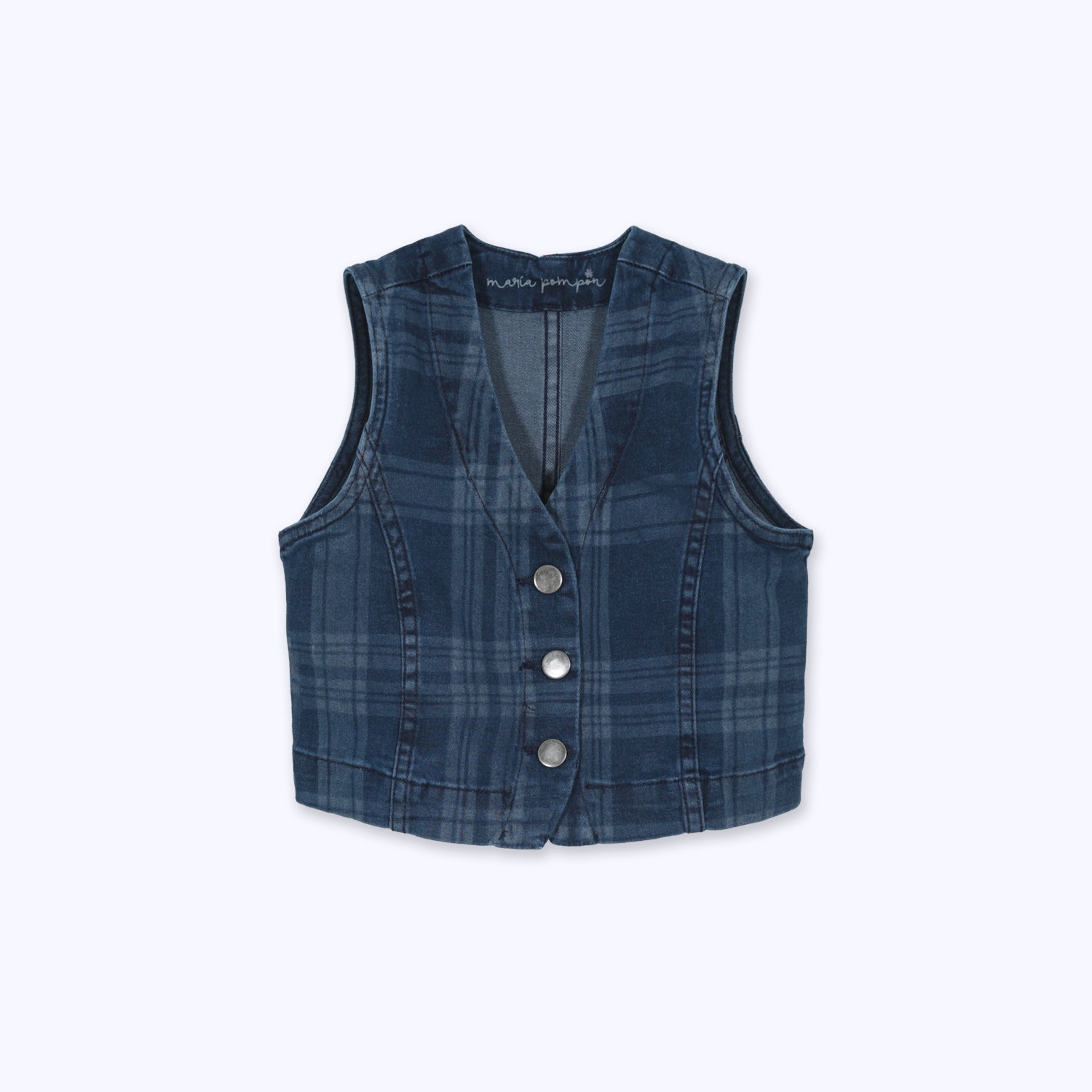 Gillette cuadrille fondo denim oscuro