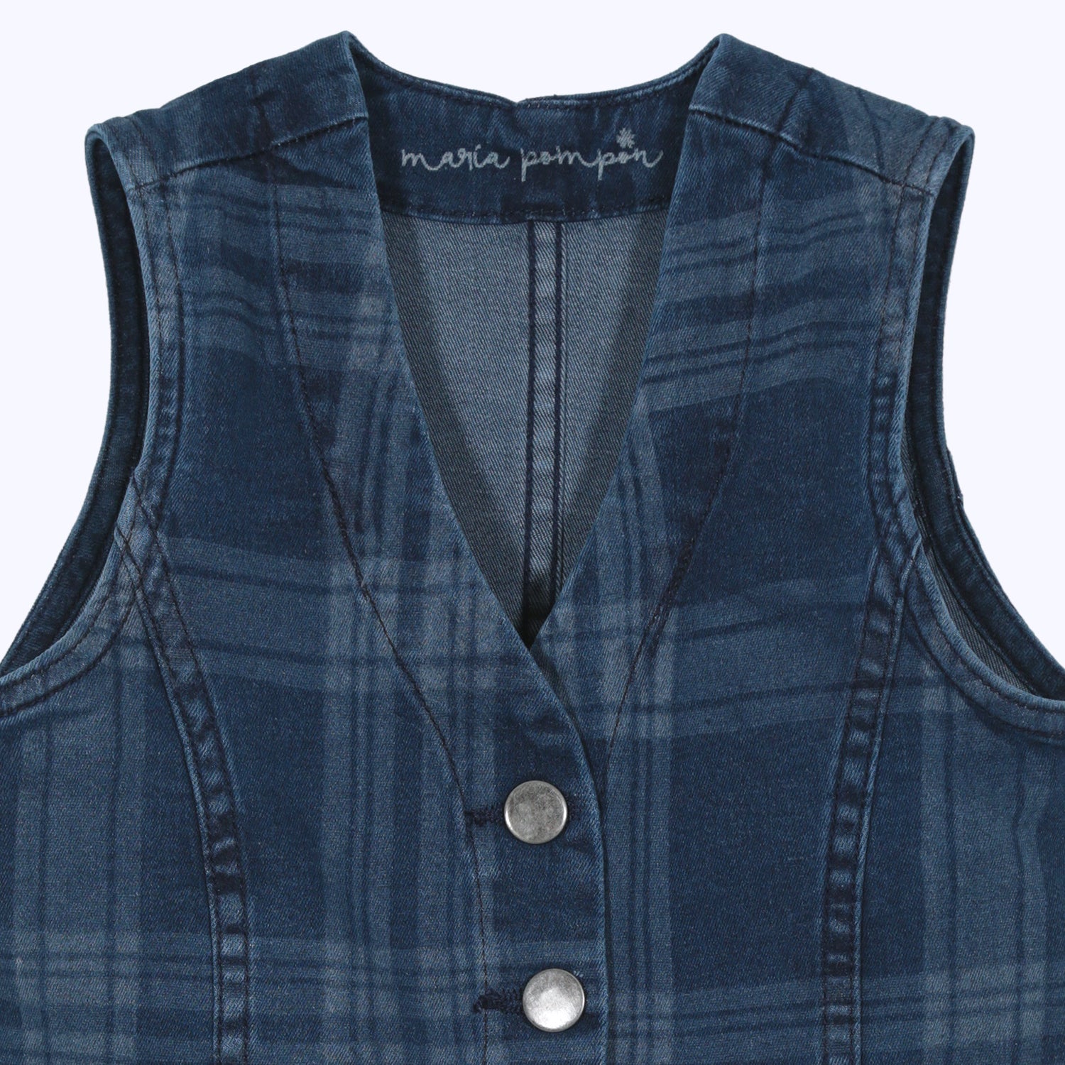 Gillette cuadrille fondo denim oscuro