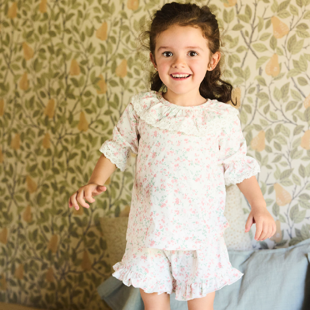 Pijama niña flores