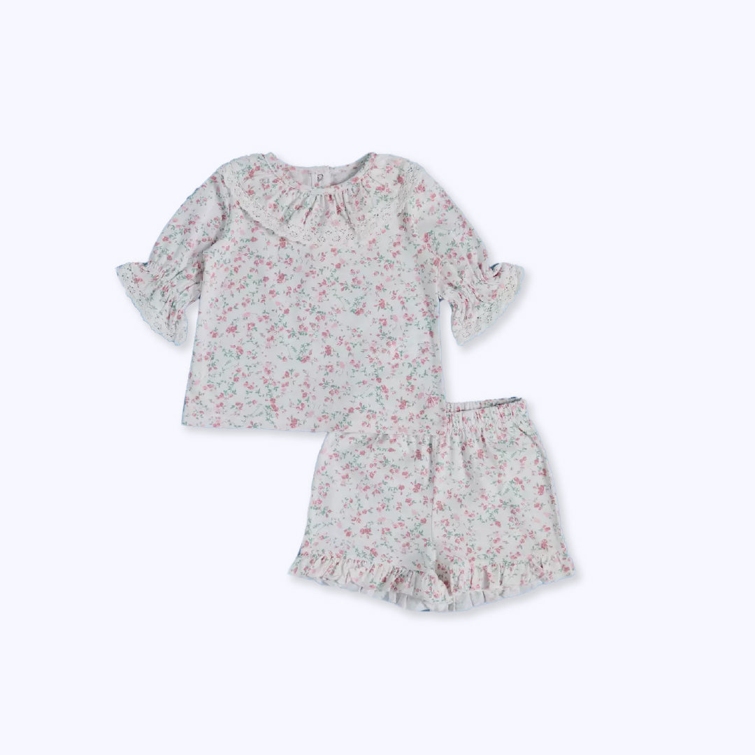 Pijama niña flores