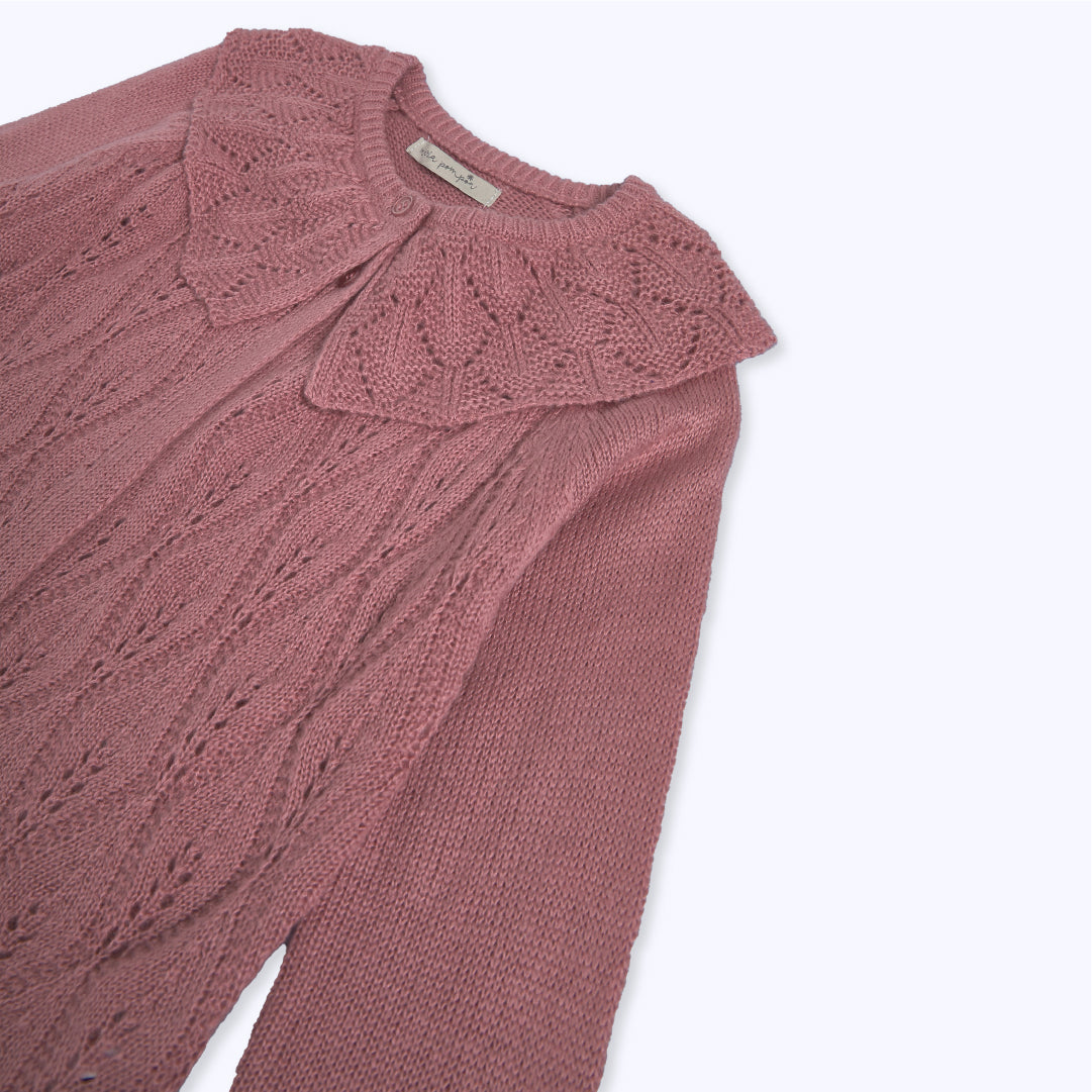 Chaleco cardigan rosado