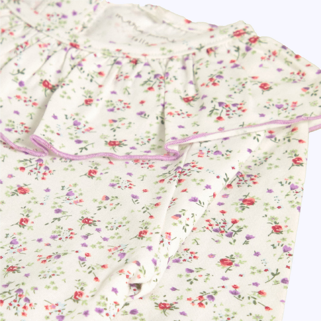 Polera española flor rosa