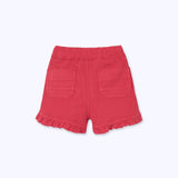 Short vuelitos jeans rayado rojo
