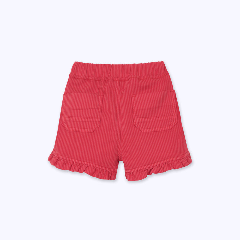Short vuelitos jeans rayado rojo