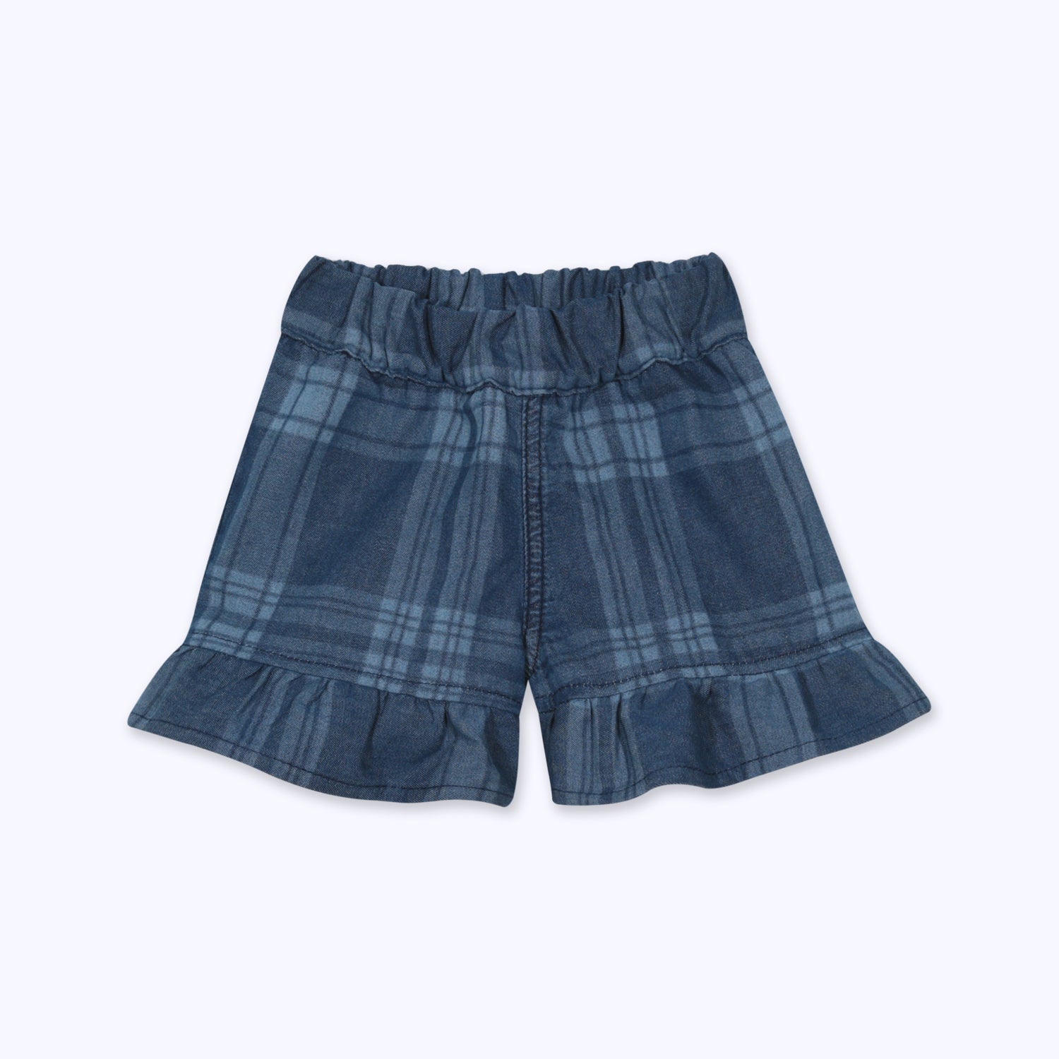 Short vuelos cuadrille fondo denim oscuro