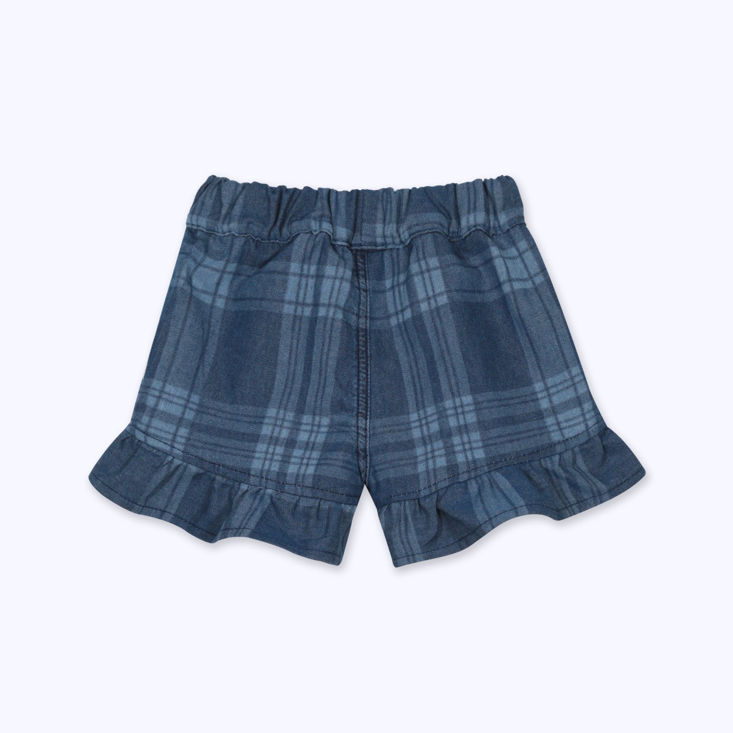 Short vuelos cuadrille fondo denim oscuro