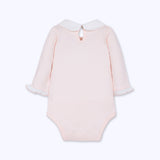 Body Bordado Flor Rosa Peach